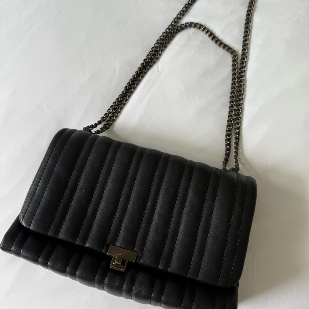 Zara Black Quilted Shoulder Bag
